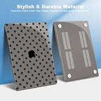 Teryeefi for MacBook Air 13 inch Case M5 M4 M3 M2 (2022-2026 Release) Model A3449 A3240 A3113 A2681, Plastic Hard Shell & Keyboard Cover & Screen Film for MacBook Air 13.6 inch Case - Grey Polka Dots - Image 4