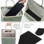 Woanger 12 Pcs Wall Hanging Storage Bag Wall Hanging Organizer Bag Over The Door Closet Basket Containers Bins with Hook Pocket for Bedroom Bathroom (Light Gray, Beige, Dark Gray, Black, Khaki, Green) - Image 6