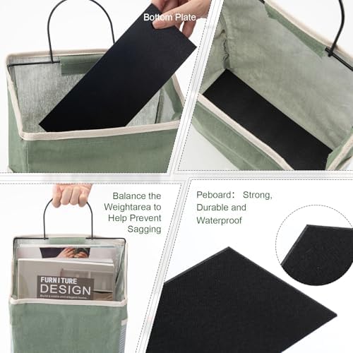 Woanger 12 Pcs Wall Hanging Storage Bag Wall Hanging Organizer Bag Over The Door Closet Basket Containers Bins with Hook Pocket for Bedroom Bathroom (Light Gray, Beige, Dark Gray, Black, Khaki, Green) - Image 6