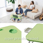 Lap Desk Bed Trays for Eating and Laptops Breakfast in Bed Tray for Sofa/Couch/Study/Reading/Writing with Cup Holder/Drawer On Low Sitting Floor Large Portable Foldable (Green) - Image 6