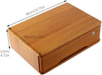 Wood Desk Organizer with Drawers, Lockable Desktop Countertop Storage Cabinet for Home Office Supplies File Tabletop Organizing Unit (Brown) - Image 3