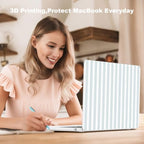 Teryeefi Case for MacBook Air 13.6 inch M5 M4 M3 M2 (2022-2026 Release), Blue Striped - Image 3