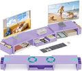 OPNICE Desk Organizer and Accessories, Computer Monitor Stand Riser with Drawer and 2 Pen Holders, Laptop Stand, Office Desk Accessories for Office Supplies, Purple by OPNICE