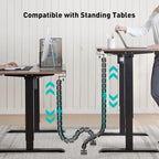 Clamp-On Cable Management Spine, No-Drill Vertebrae Wire Hider for Glass & Wood Standing Desks, Tool-Free Adjustable Desk-to-Floor Cord Organizer Snake with Non-Scratch Silicone Padding - Image 5