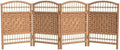 Red Lantern 2 ft. Short Fiber Weave Folding Screen - Natural - 4 Panels by RedLantern