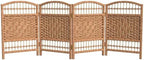 Red Lantern 2 ft. Short Fiber Weave Folding Screen - Natural - 4 Panels by RedLantern