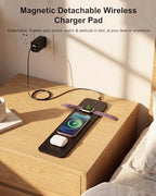Wireless Charging Mouse Pad with 2nd Gen Tech, 3-in-1 25W Fast Charger, Replaceable Rubber & Microfiber Leather Desk Mat, Large Waterproof Desk Pad for Office & Gaming - Image 4