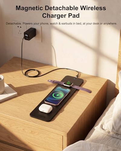 Wireless Charging Mouse Pad with 2nd Gen Tech, 3-in-1 25W Fast Charger, Replaceable Rubber & Microfiber Leather Desk Mat, Large Waterproof Desk Pad for Office & Gaming - Image 4