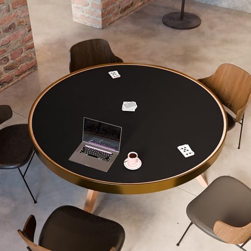 MAIDERN 54 Inch Round Cork & Leather Table Pad Protector, Cuttable Size (48-54 Inch), Trimmable Dining Table Mat, Heat Resistant/Non-Slip Table Cover for Kitchen, Office, or Restauran (Black) - Image 6