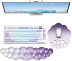 Gel Wrist Rest and Cloud Mouse Pad, for Keyboards and Mice - Ergonomic Pink Keyboard Wrist Rest Set, Relieves Pain from Typing/Computer/Laptop/Gaming/Home/Office Purple by Unknown