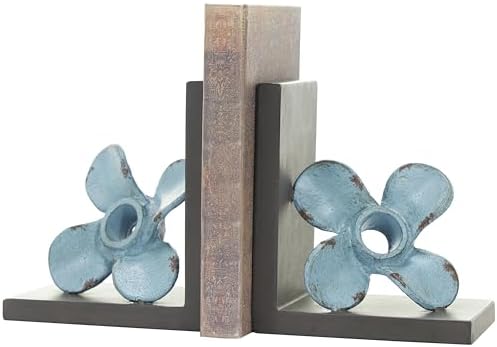 Deco 79 Metal Boat Bookends, Set of 2 Bookends 6" W, 7" H, Teal by Unknown