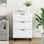 Farini 3-Drawer Under Desk Wooden File Cabinet with Lockable Caster Storage Cabinets for Home Office,White,Required Assembly - Image 5