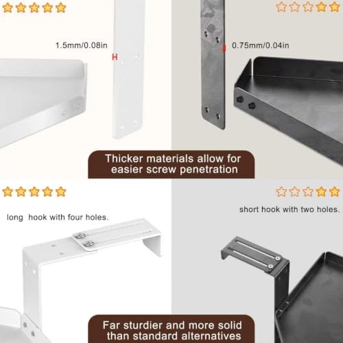 11in Office Cubicle Corner Shelf with Hooks Cubical Shelf Hanging White - Image 4