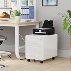 2 Drawer Mobile Low Profile File Cabinet with Lock and 4 Keys - Image 2