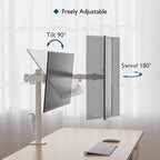 BONTEC Dual Monitor Desk Mount, 13-27 Inch, 22lbs, VESA 75x75/100x100,White - Image 4