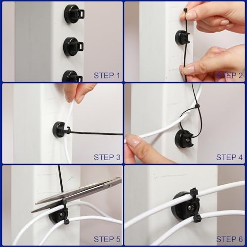 Yookeer 24 Pcs Magnet Zip Tie Mount 22 mm 22lbs Heavy Duty Wire Holder - Image 5