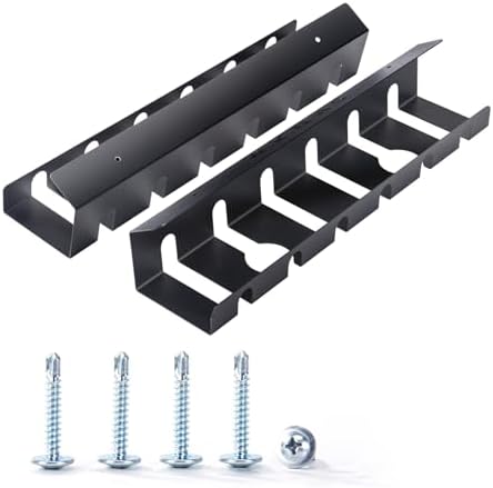 Cable Management Trays，and Wire Organizers, Suitable for Both Offices and Homes，Wall Mount Cable Management Rack, 2-Pack Metal Wire Organizer with Mounting Screws, Black，Under Desk by Unknown