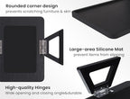 2 Pack Bamboo Couch Arm Tray,Folding Sofa Armrest Table（Black） - Image 2
