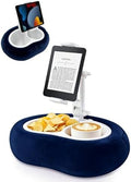 Miledi Tablet Pillow Stand for Bed with Detachable Snack Bowl, Blue by Miledi