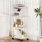 MARTY 3 Tier Large Printer Stand, Mobile Printer Table, Adjustable Shelf - Image 4