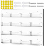TURSTIN Business Card Holder Wall Mount Clear Sticker Display Marketing Holder Acrylic Business Card Stand Multi Pocket Rack Organizer Space Saver for Home Office (16 Pockets) by TURSTIN
