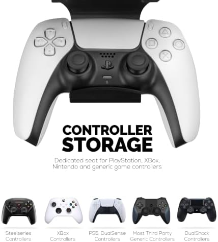 BRAINWAVZ Under Desk Mount & Game Controller Hanger for SteelSeries Arctis Nova Pro, Elite and Pro Omni Wireless Base Station – Easy Install with Screws or VHB Tape – Clean, Organized Gaming Setup - Image 5