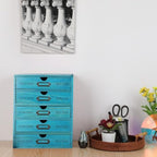 Small Wooden Drawers Wooden Box with Drawer, Blue 5 Wood Drawer - Image 2