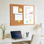 ARCOBIS Cork Board White Board Combo with MDF Wood Frame - Image 5