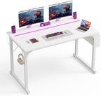 DurayLoly 48" Gaming Desk with Waterproof LED Lights for Bedroom,White by Durayloly