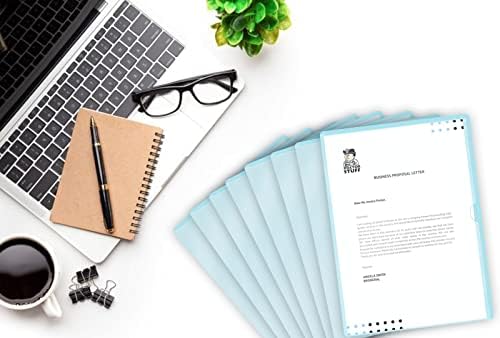 Light Blue Vinyl Folders, Heavy Duty Plastic Folders with Clear Front Pocket, Doctor Stuff, Letter Size L-Type Document Holder for Home, Office and Medical, Pack of 25 - Image 5