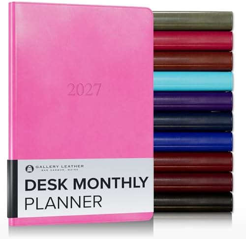 Gallery Leather Desk Monthly Planner 2026-2027 Acadia Hope by GalleryLeather