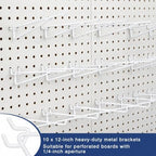 Shimeyao 10 Pcs 12 Inch Pegboard Shelf Brackets, White - Image 5