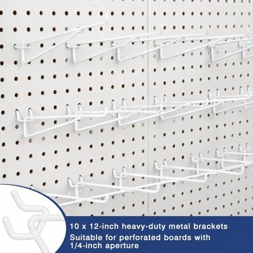 Shimeyao 10 Pcs 12 Inch Pegboard Shelf Brackets, White - Image 5