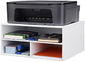 EMERIT Printer Stand for Desk - 2 Tier Desktop Printer Stand with Paper Storage, Printer Riser Organizer for Home Office, Holds up to 30 lbs, White by eMeritDirect