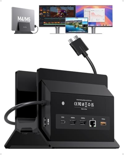 MacBook Docking Station Dual Monitor 4K@60Hz for MacBook Pro/Air M5/M4 by PULWTOP