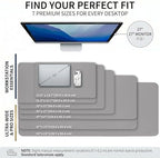 Large Desk Pad Non-Slip Desk Mat Protector for Keyboard Mouse Waterproof Vegan Leather Surface Faux Leather Laptop Mat Smooth Mouse Pad Premium Gift Tube Mist Gray 47" x 23" - Image 3