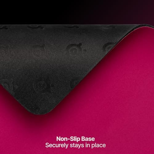 SteelSeries QcK Heavy Gaming Mousepad — Thicker, Non-Slip Silicone Rubber Base, Peak Tracking, Optimized for Gaming FPS, MOBAs, RTS, MMO — Large Size 450 mm x 400 mm x 6 mm — Magenta - Image 4