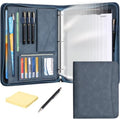 Leathario Portfolio Binder, Padfolio Organizer, 3 Ring Binder with Zipper by Leathario