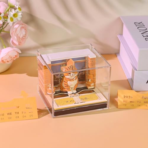 Orange Cat 3D Memo Pad, 3D Calendar 2027, Time Piece Calendar - Image 4