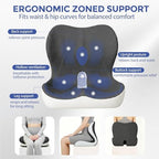 Seat Cushion for Office Chair and Car, Ergonomic Memory Foam Seat Cushion with Lumbar Support Pillow, Orthopedic Cushion for Sciatica & Back Pain, Dark Gray & Light Gray - Image 3
