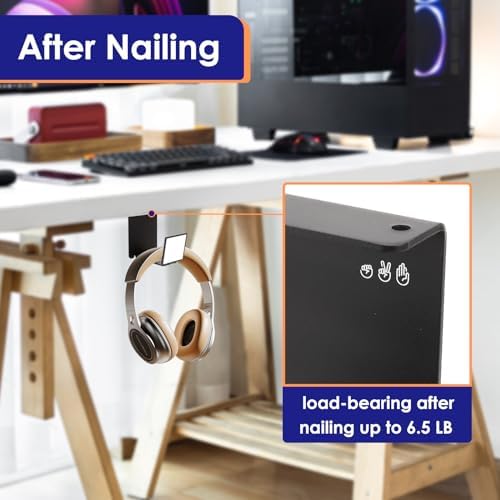 HC128 Headphone Holder Hanger for Desk, Include Adhesive Strips, Universal Headset Stand for PS4/PS5/Xbox/PC/Mac/Headphones Game Controller Hanger (Including 4 Types) - Image 3