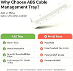 Under Desk Cable Tray 2-Pack White ABS Adhesive Mount - Image 3