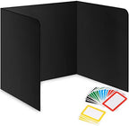 22-Pack Desk Dividers for Students - Durable & Waterproof Plastic Study Carrel Divider, Classroom Folders Teacher Supplies, Easy-to-Clean Plastic Privacy Shield Folder Boards for Student Desks, Black by Storage+Standard
