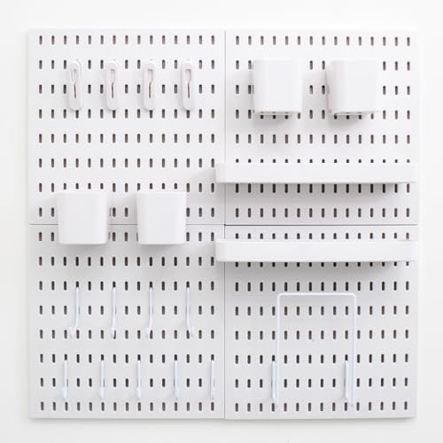 Wall-Mounted Pegboard Kit, 50.4" x 25.2" Organizer Panel – Large, Cost-Effective & Nail-Free Installation White - Image 7