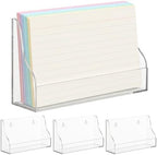 OMISTAR 4 PCS Index Card Holder, 5x8 Inch Clear Acrylic Desk & Wall Mount Postcard Holder with Adhesive Suction Base, Mail Holder Box for Index Organizer Desk Table Home Office (4PCS-B) by OMISTAR