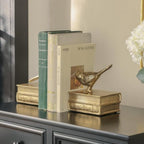 NIKKY HOME Decorative Bird Bookends Gold Book-Shaped Non-Slip Cute Book Ends for Nursery Shelves Children Girls - Image 4