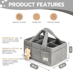 PeraBella Baby Diaper Caddy Organizer with Handle, Boy & Girl Shower Gift Basket, Portable Diaper Storage Basket Bin for Wipes, Newborn Baby Essentials Registry Search Must Haves, Car Caddy Organizer - Image 4