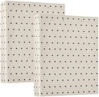 Standard View 3 Ring Binder, Beige Black Polka Dot Durable Flexible Portable Waterproof Hardcover 1.5 Inch D Rings 500-Sheet Capacity Organizer 2PC - Image 2