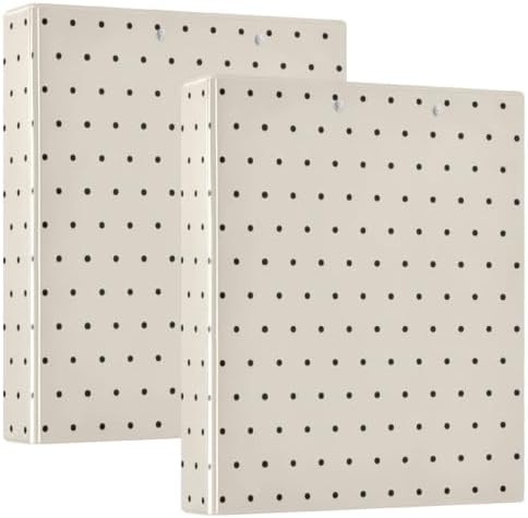 Standard View 3 Ring Binder, Beige Black Polka Dot Durable Flexible Portable Waterproof Hardcover 1.5 Inch D Rings 500-Sheet Capacity Organizer 2PC - Image 2