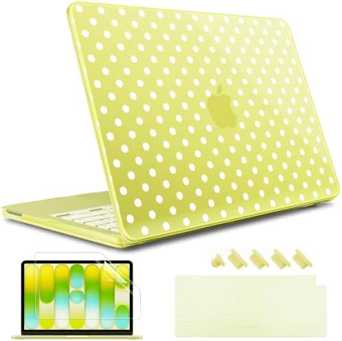 May Chen Compatible with MacBook Neo 13 inch Case 2026 Model A3404, Plastic Hard Shell,Keyboard Cover,Screen Protector,Dust Plug, for MacBook Neo 13" with A18 Pro Chip, Citrus Polka dot by MayChen